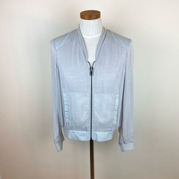 Helmut Lang Crinkled Sheer Bomber Jacket - Picture 3 of 8